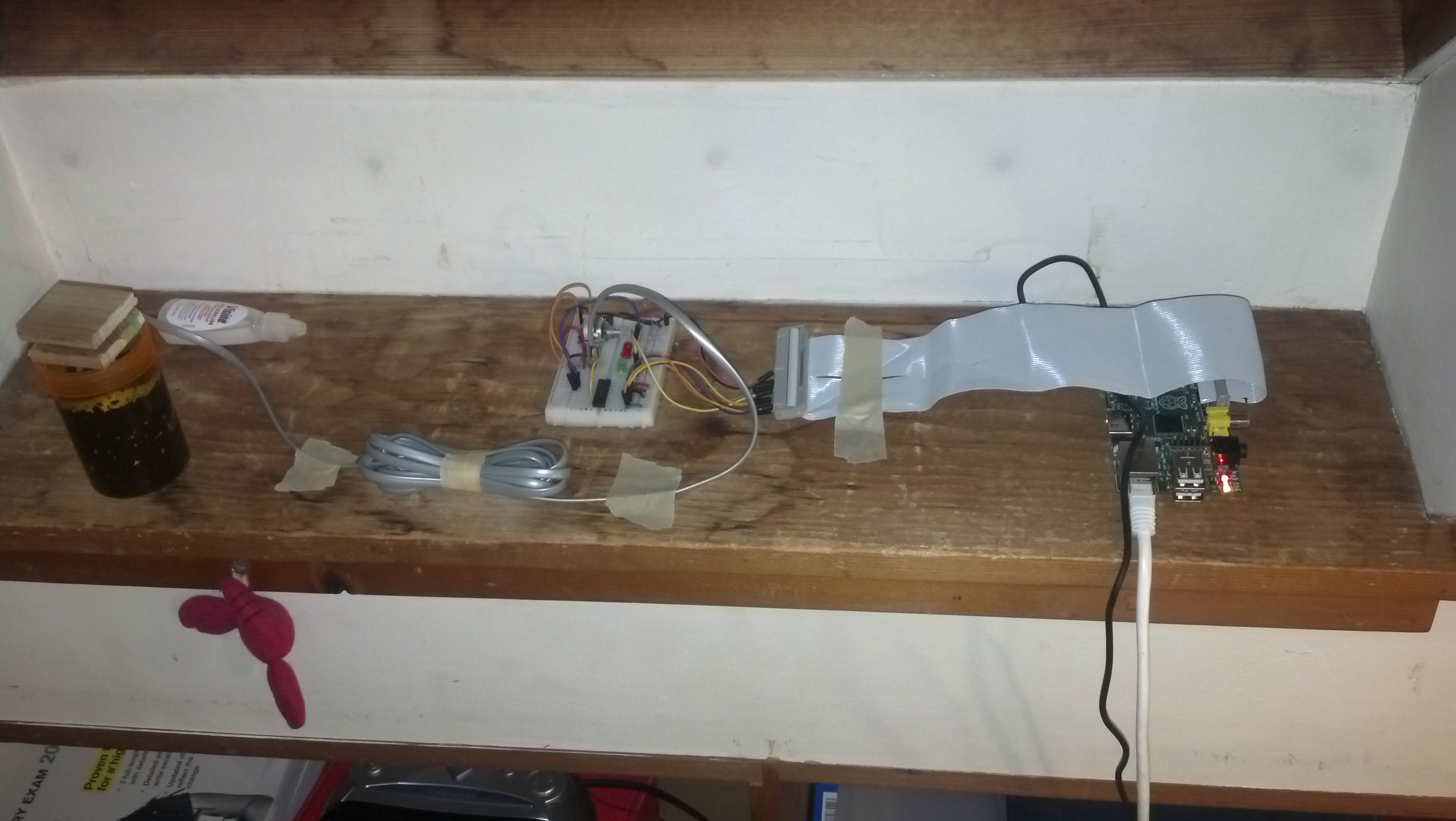 The Windowsill with the probe inserted